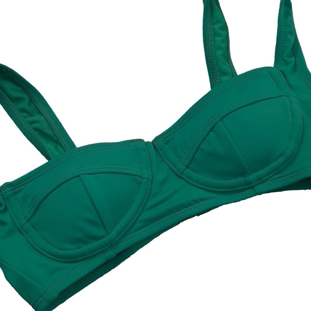 Xhilaration Womens Juniors Size XL Wireless Bikini Swim Swimsuit Top Green